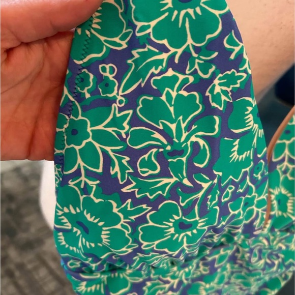J. Crew Teal Purple Floral 1-Pc Swimsuit Lightly Padded Women’s Sz Med EUC - Picture 5 of 10